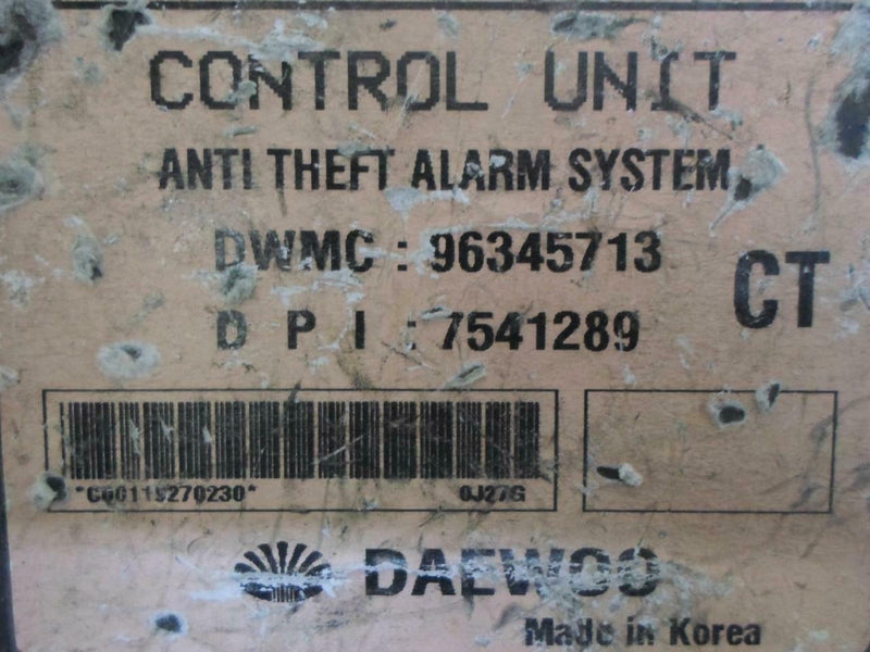 Anti Theft Alarm Control Module for 1999, 2000, 2001, 2002 Daewoo Leganza – 96345713