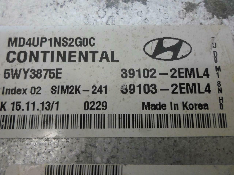 OEM Engine Computer Hyundai Elantra 2014 39103-2Eml4 39102-2Eml4 1.8L At PCM ECM