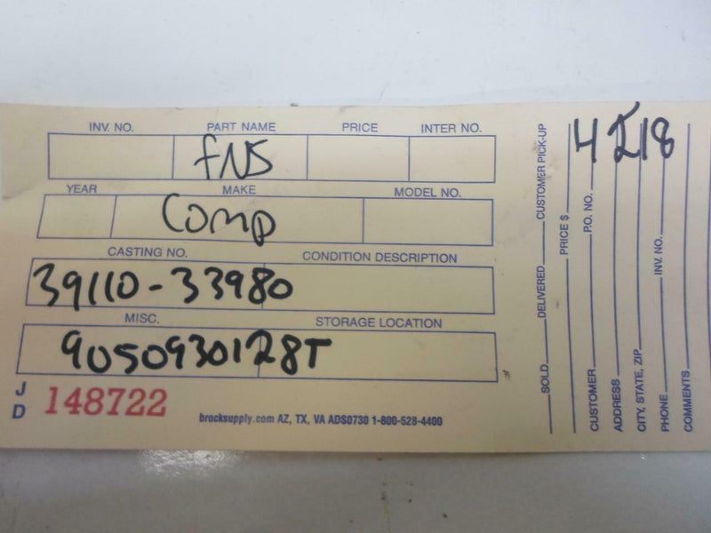 OEM Engine Computer Hyundai Sonata 1998 39110-33980 2.0L ECM ECU PCM