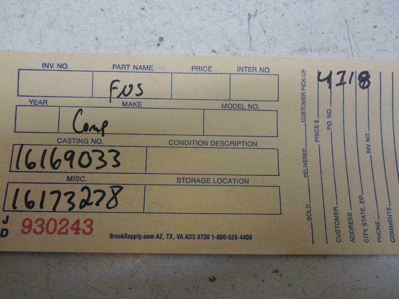 OEM Engine Computer Chevrolet Beretta 1993 16173278 2.3L ECM PCM ECU