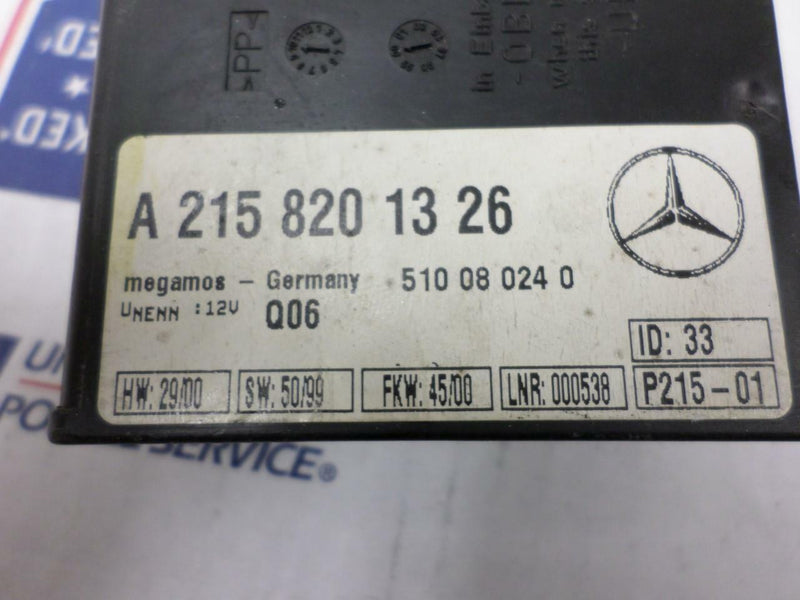 Theft-Locking Control Module Mercedes-Benz W215 Cl500 2000 2001 2158201326