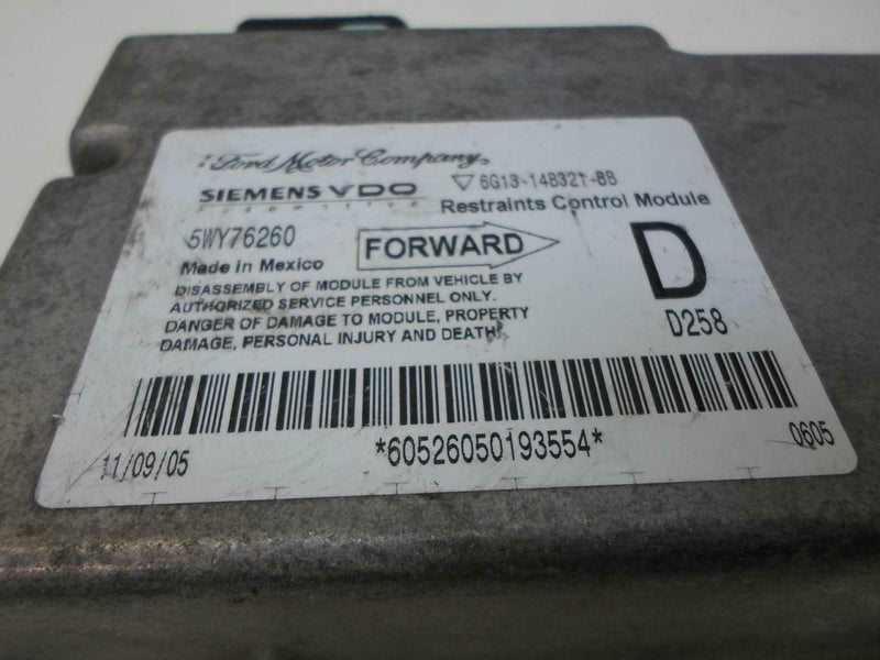 Airbag Control Module for 2005, 2006, 2007 Ford Five Hundred – 6G13-14B321-BB