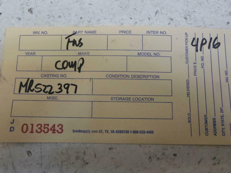 Airbag Control Module Mitsubishi Galant 2001 2002 2003 Mr522397