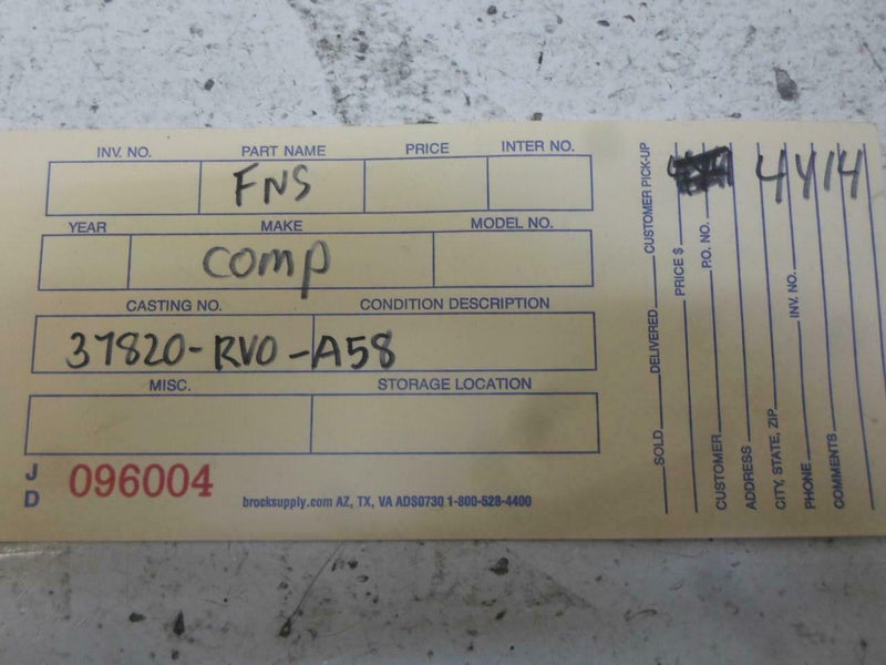 OEM Engine Computer Honda Odyssey 2011 2012 2013 37820-Rv0-A58 ECM ECU PCM