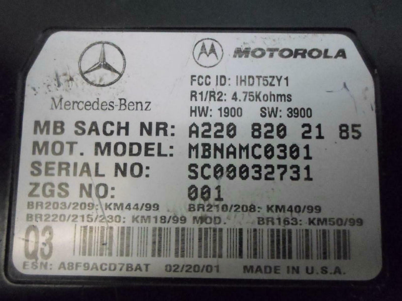 Communication Control Module Mercedes-Benz W203 C-Class C320 2001 2208202185