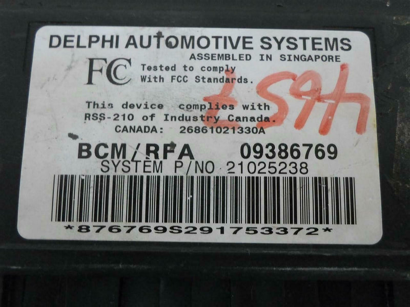 Body Control Module for 2000, 2001, 2002 Saturn S-Series – 09386769 BCM BCU