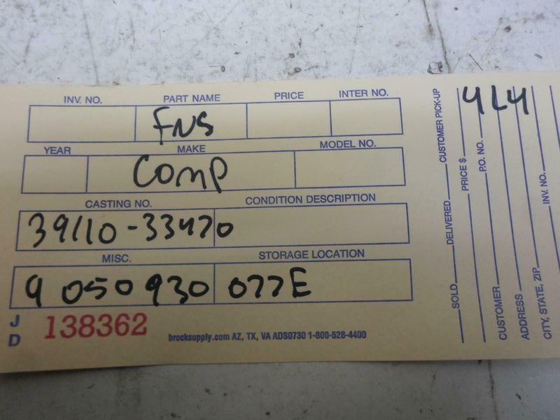 OEM Engine Computer Hyundai Elantra 1994 39110-33470 1.8L ECM PCM ECU