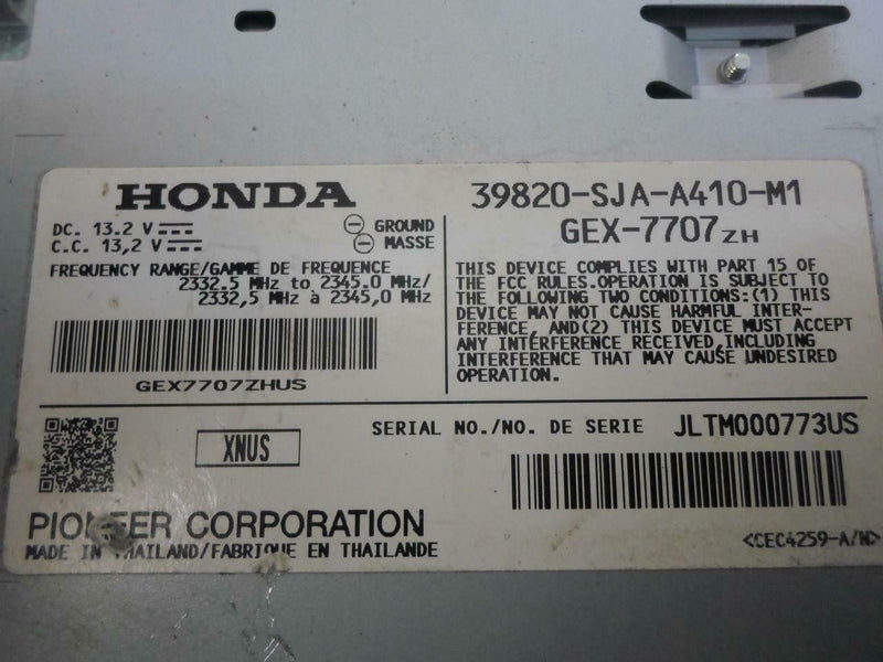 Satellite Radio Control Module Acura TL 2011 2012 39820-Sja-A410-M1