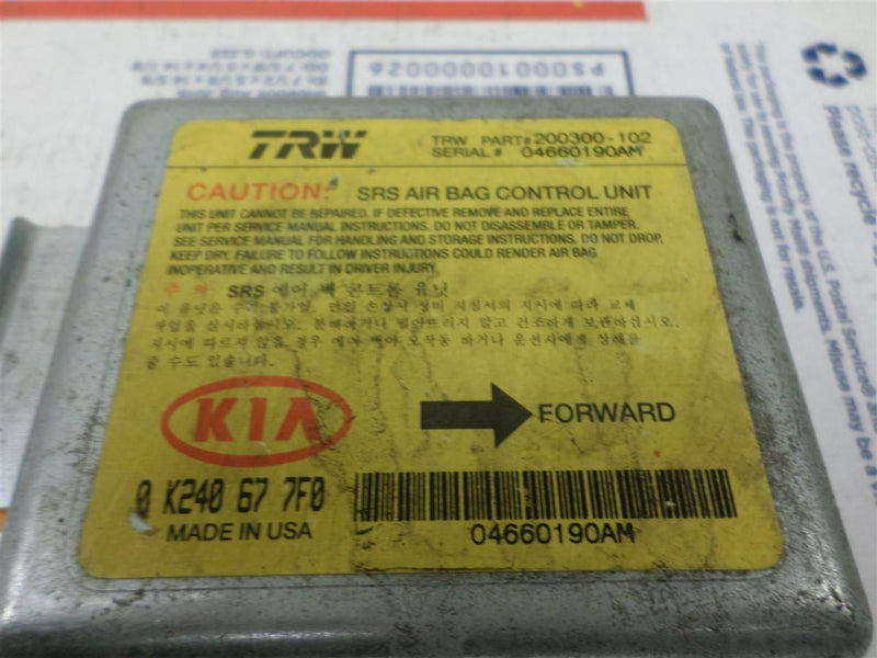 Airbag Control Module Kia Sephia 1995 1996 1997 0 K240 67 7F0