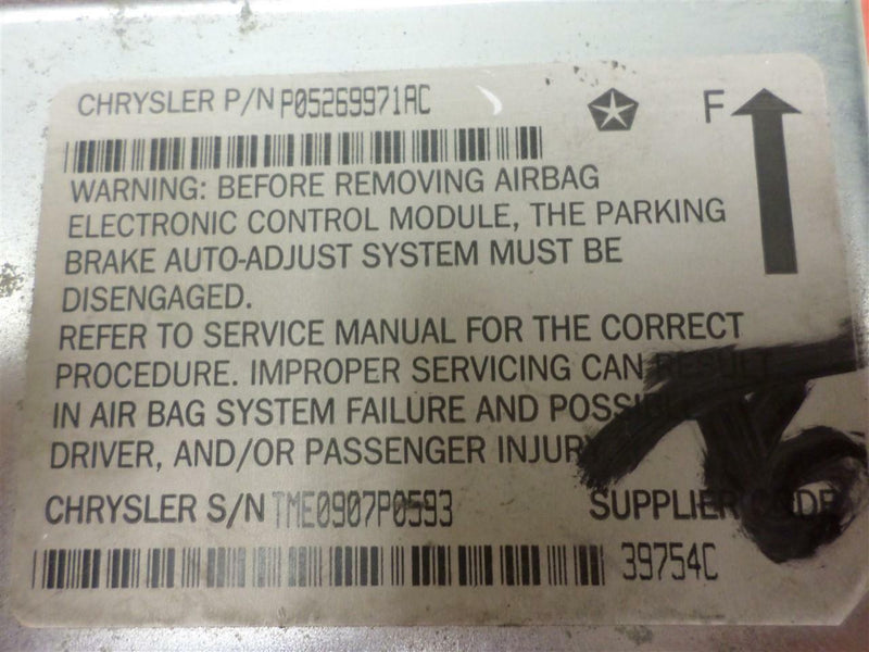 Airbag Control Module Dodge Neon 1997 1998 1999 05269971Ac