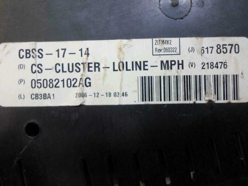 OEM Speedometer Instrument Cluster Chrysler Pacifica 2007 05082102Ag