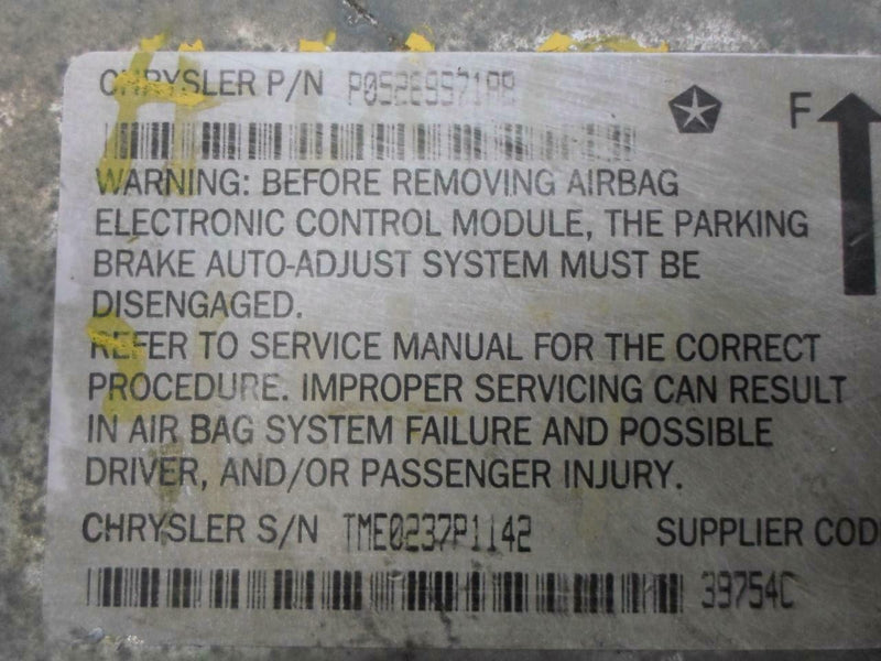 Airbag Control Module Dodge Neon 1997 1998 1999 05269971Ab