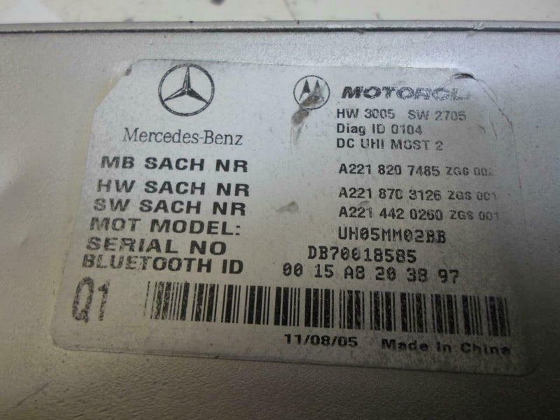 Bluetooth Control Module Mercedes-Benz S-Class 2007 2008 221 820 74 85