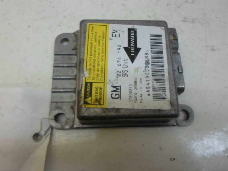 Airbag Control Module Saturn L Series 2001 22674192