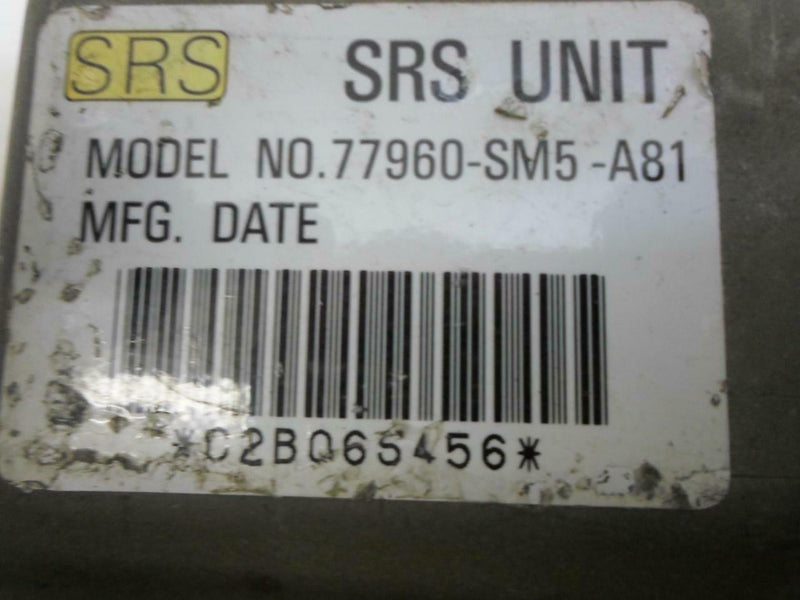 Airbag Control Module Honda Accord 1992 1993 77960-Sm5-A81