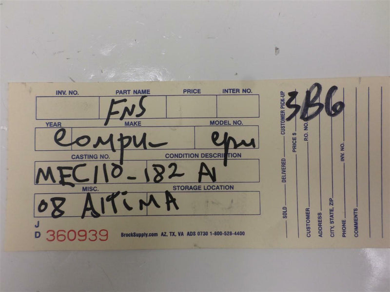 OEM Engine Computer Programmed Plug&Play Nissan Altima 2008 Mec110-182 A1 2.5L