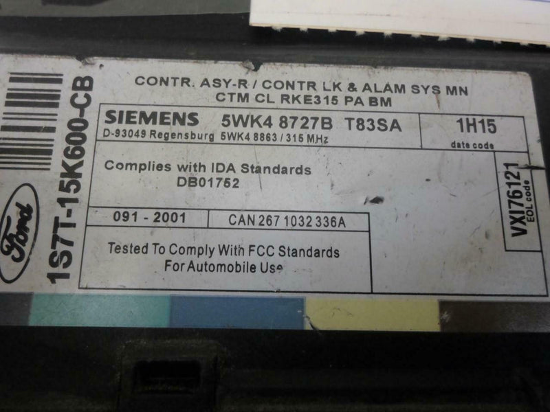 Theft-Locking Control Module Ford Focus 2002 2003 1S7T-15K600-Cb