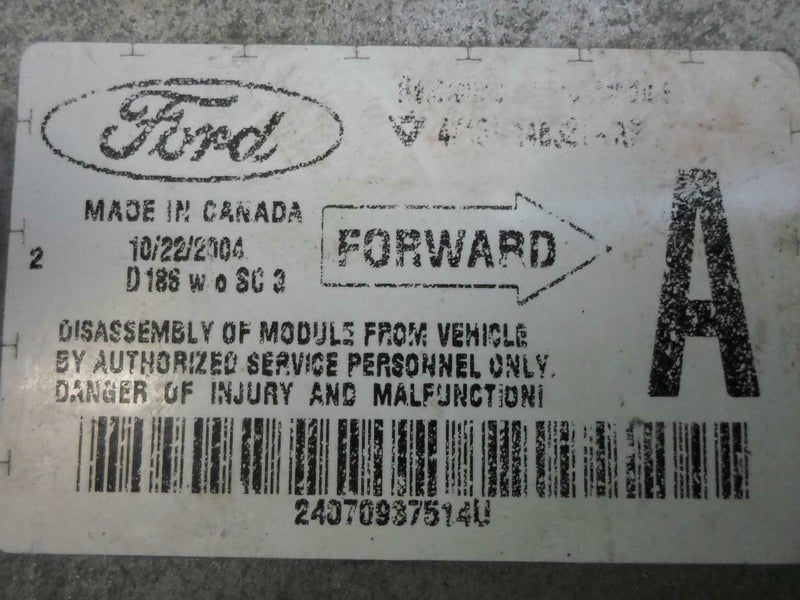 Airbag Control Module Ford Taurus 2004 2005 2006 2007 4F13-14B321-Af