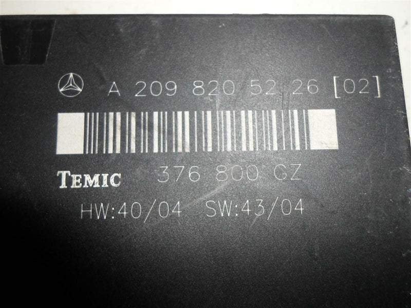 Rear Temic Control Module Mercedes-Benz CLK-Class 2003 2004 2005 2006 2007 209 820 52 26