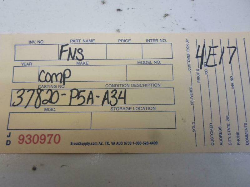 OEM Engine Computer Acura Rl 2000 2001 37820-P5A-A34 PCM ECM ECU