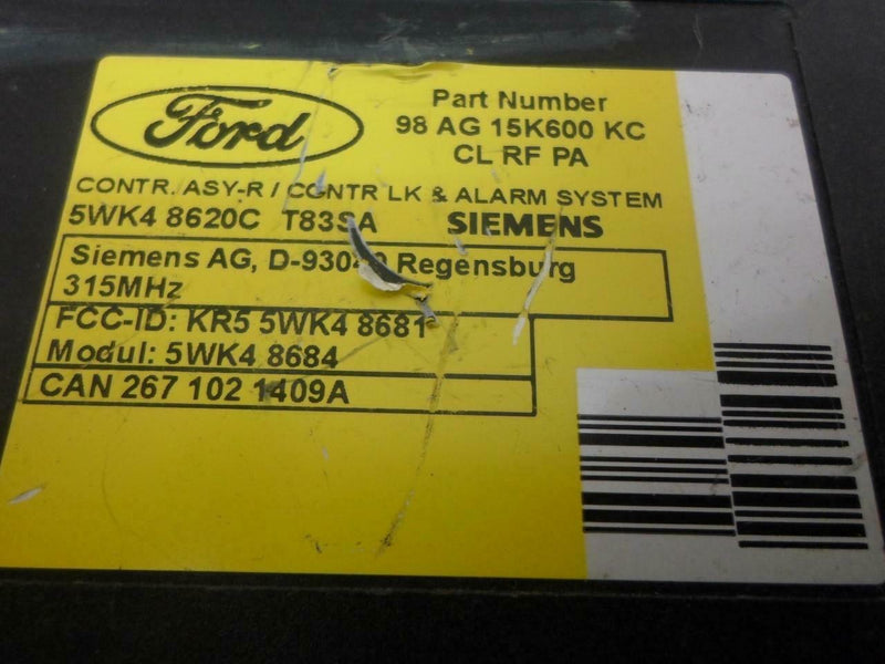 Theft-Locking Control Module for 2001 Ford Focus – 98AG15K600KC