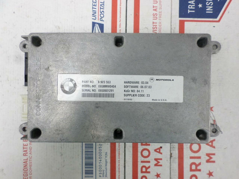 Phone Transmitter Receiver Control Module BMW E65 7-Series 745I 2002 6923553