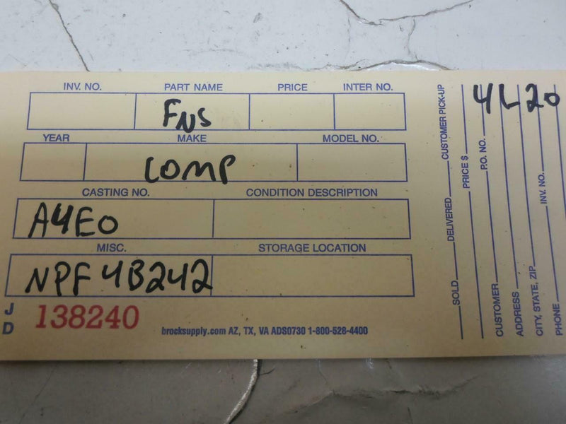 OEM Engine Computer Ford Tempo 1994 F43F-12A650-Aa A4E0 2.3L At ECM PCM ECU