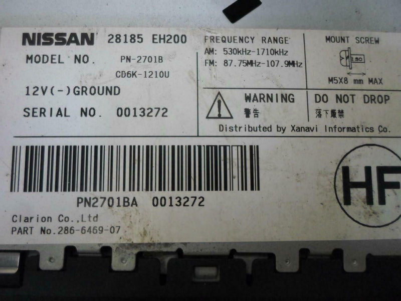 OEM Radio Infiniti M35 2006 2007 28185 Eh200