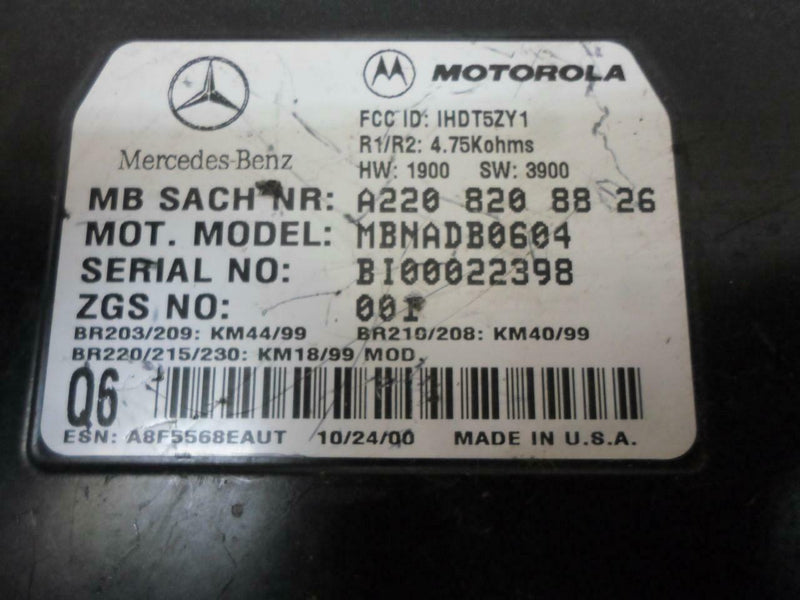 Communication Control Module Mercedes-Benz W220 S-Class S430 2001 2208208826