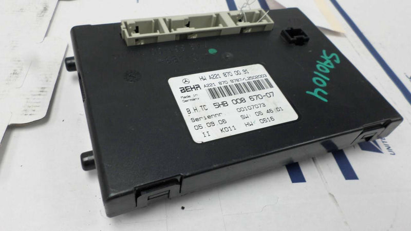 Air Vent Control Module Mercedes-Benz W221 S-Class 2007 2008 2009 2010 221 870 00 91