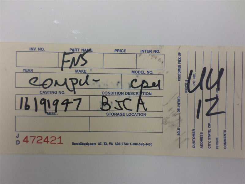 OEM Engine Computer Chevrolet Beretta 1994 1995 16191947 PCM ECM ECU