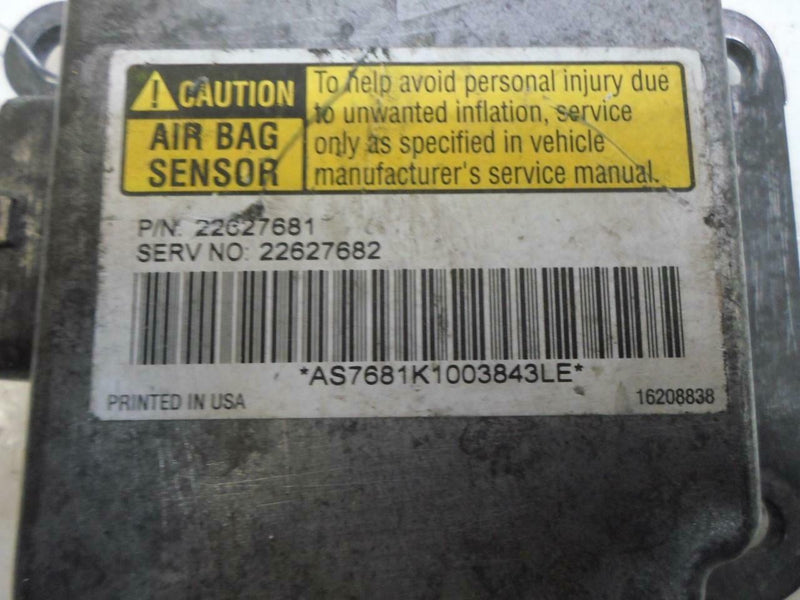 Airbag Control Module Chevrolet Malibu 2000 22627682