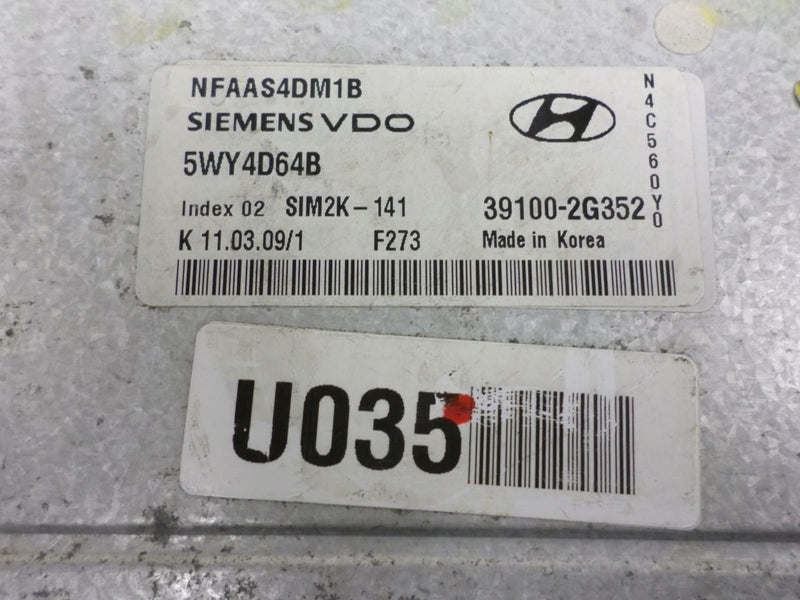 OEM Engine Computer Hyundai Sonata 2009 2010 39100-2G352 2.4L Automatic ECU ECM