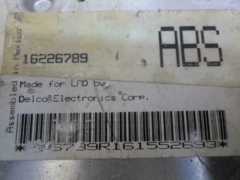 ABS Control Module Chevrolet Cavalier 1996 1997 1998 1999 16226789