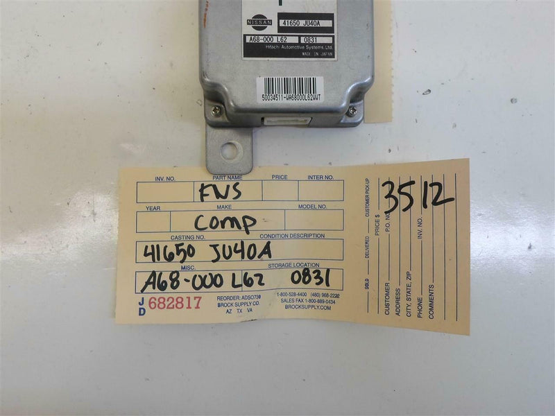 Transfer Case Control Module Infiniti G25 2011 2012 41650 Ju40A