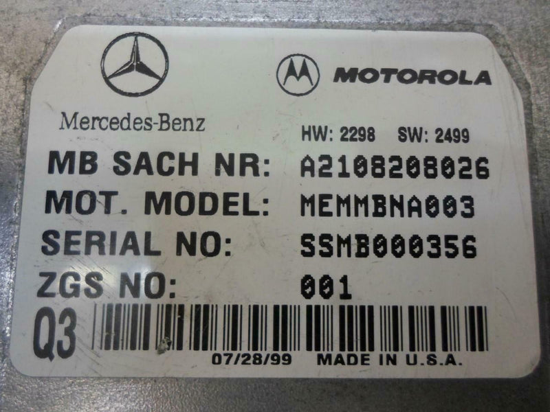 Communication Control Module Mercedes-Benz S-Class S430 2000 2001 A2108208026