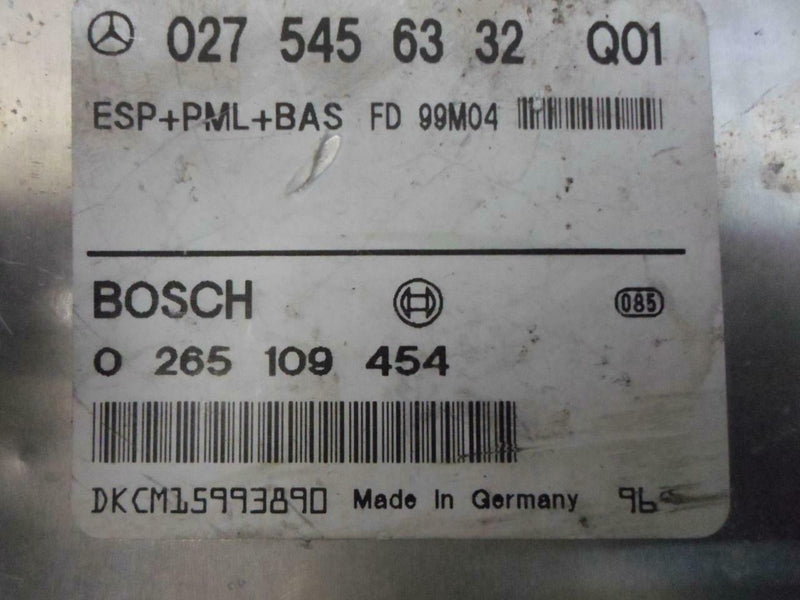 ABS Control Module Mercedes-Benz CL-Class Cl500 2000 0275456332