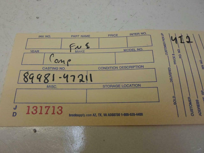 Hybrid Vehicle Control Module Toyota Prius 2006 2007 2008 2009 89981-47211