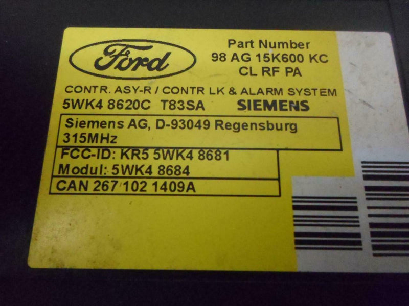 Theft-Locking Control Module Ford Focus 2001 98Ag15K600Kc