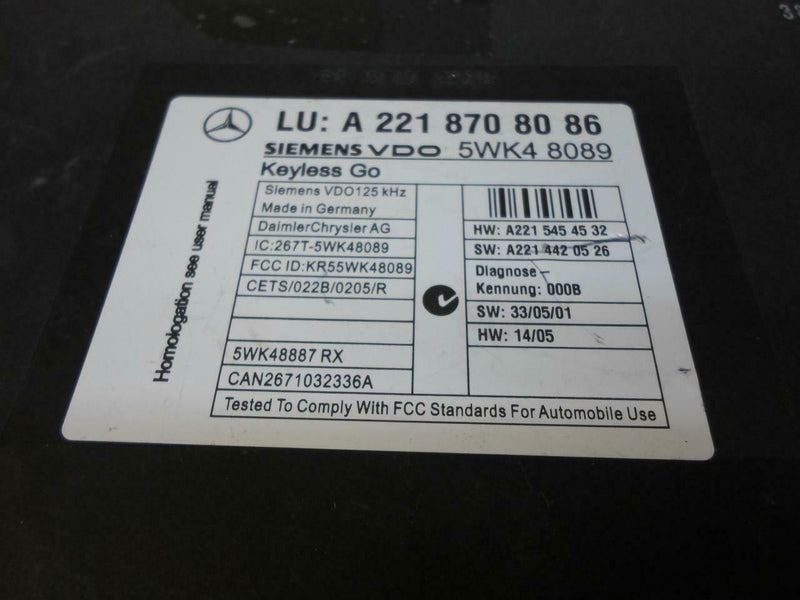 Multifunction Control Module Mercedes-Benz S-Class 2007 2008 2009 A2218708086