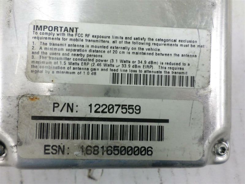 Communication Control Module Pontiac Montana 2001 12207559