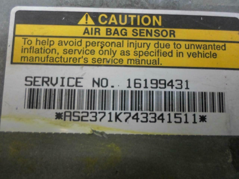 Airbag Control Module Chevrolet Lumina 1995 1996 16199431
