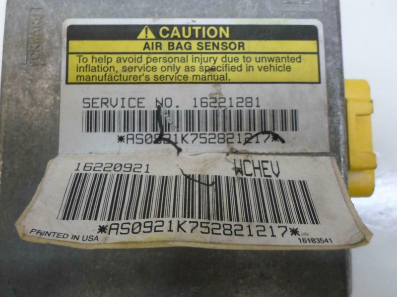 Airbag Control Module Chevrolet Lumina Car 1995 1996 16221281