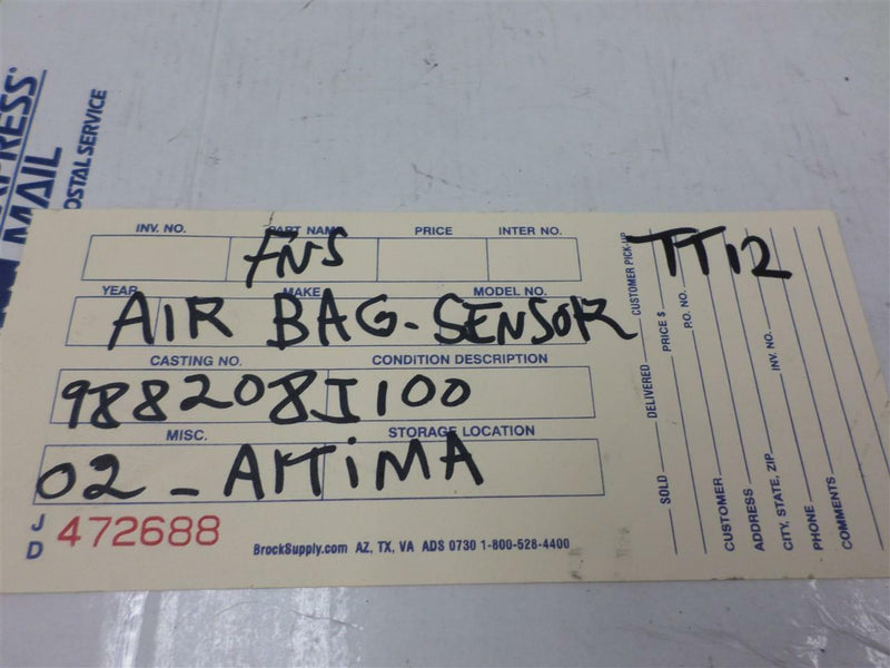 Airbag Control Module Nissan Altima 2002 988208J100