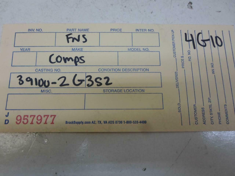 OEM Engine Computer Hyundai Sonata 2009 2010 39100-2G352 2.4L At ECM PCM ECU