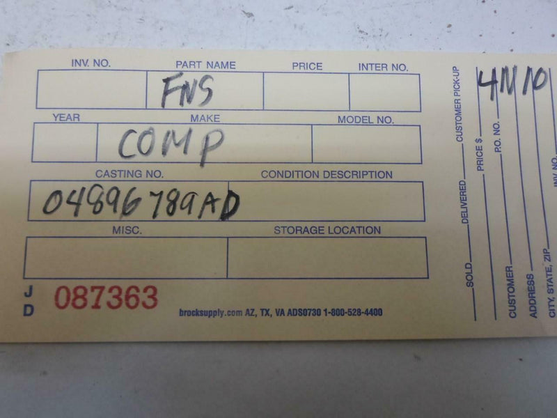 Transmission Control Module TCM TCU Chrysler Sebring 2002 04896789Ad