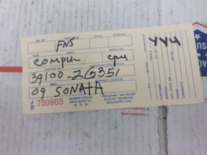 OEM Engine Computer Hyundai Sonata 2009 2010 39100-2G351 PCM ECM ECU