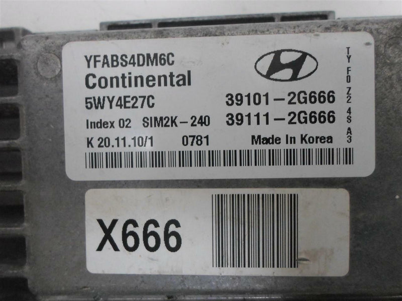 OEM Engine Computer Hyundai Sonata 2011 39111-2G666 2.4L At Calif Emissions