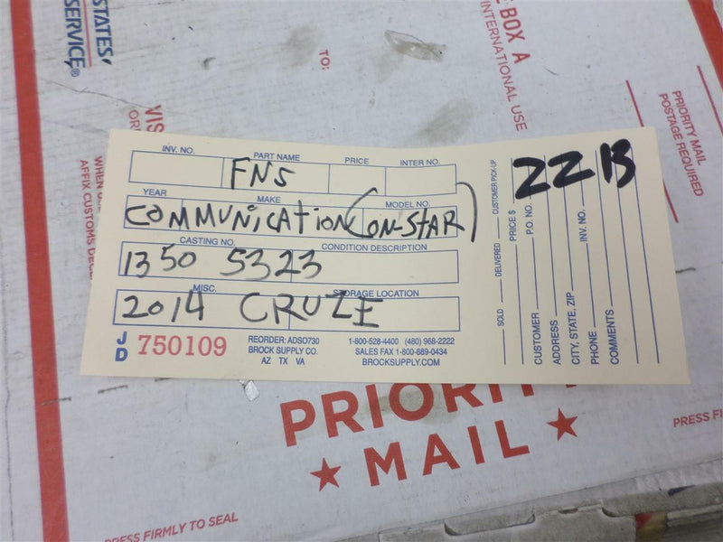 Communication Control Module Chevrolet Cruze 2014 13505323