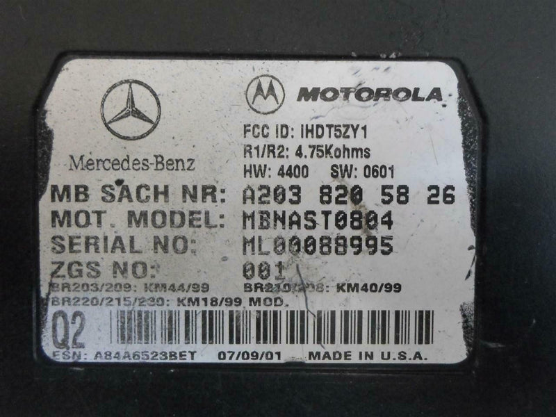 Communication Control Module Mercedes-Benz CLK 2003 2004 2005 203 820 58 26